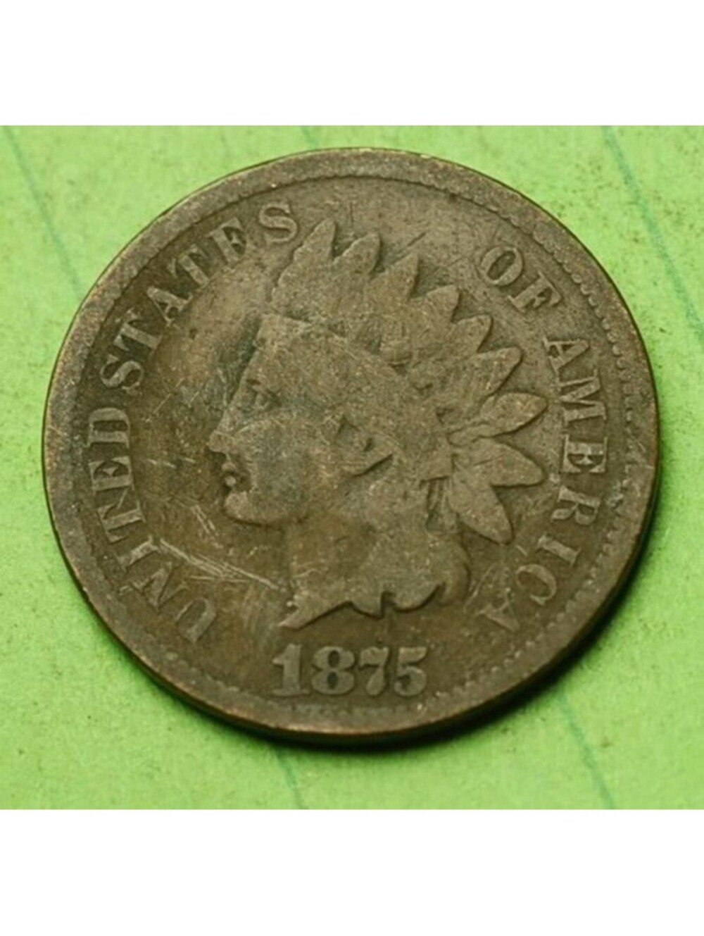 X448 1875 Indian Head Cent Penny 1c - KEY DATE - TOUGH - Check Out Our Store
